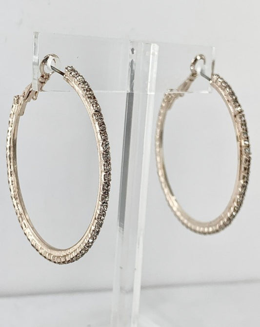 Rhinestone Hoops (rosegold)