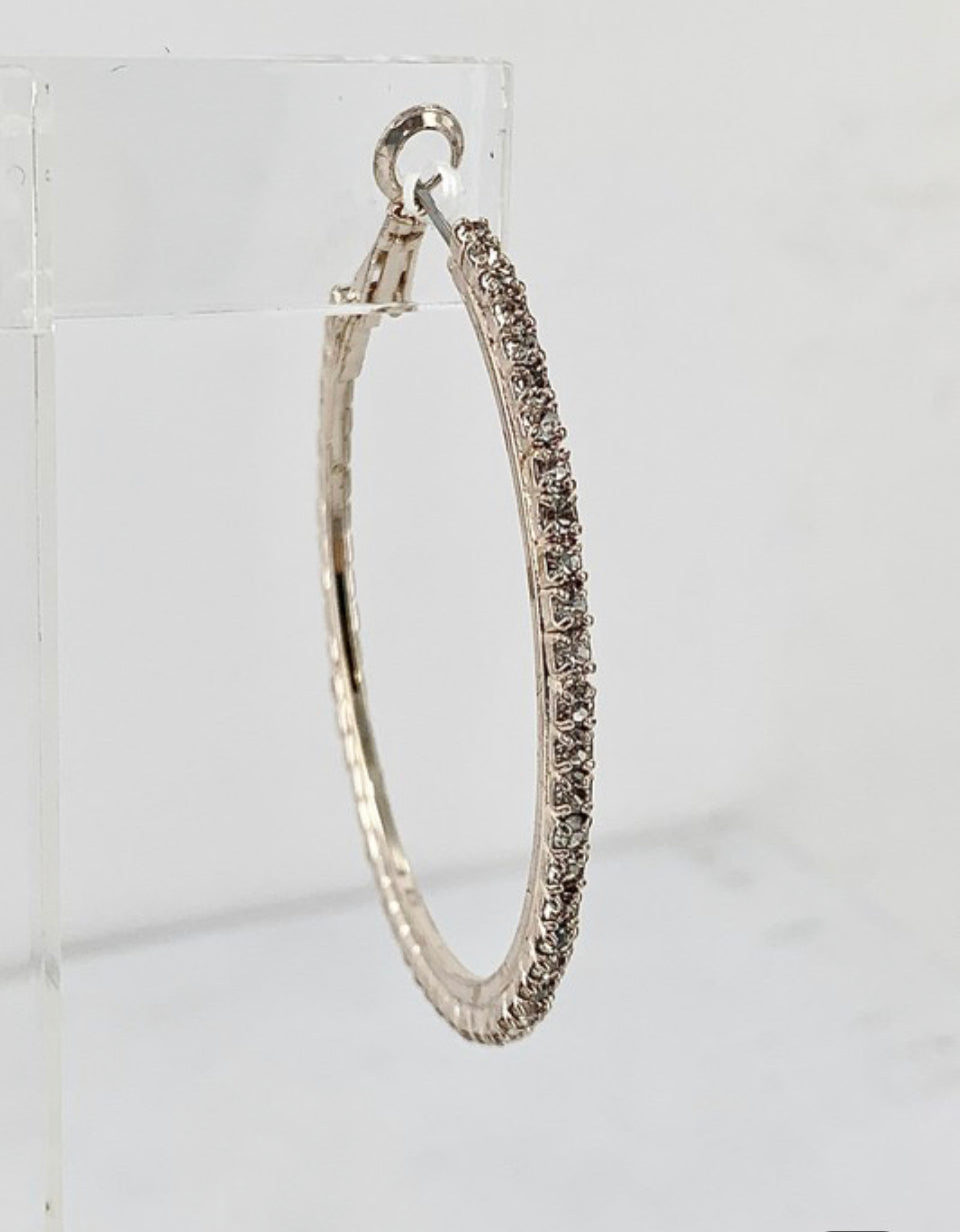 Rhinestone Hoops (rosegold)